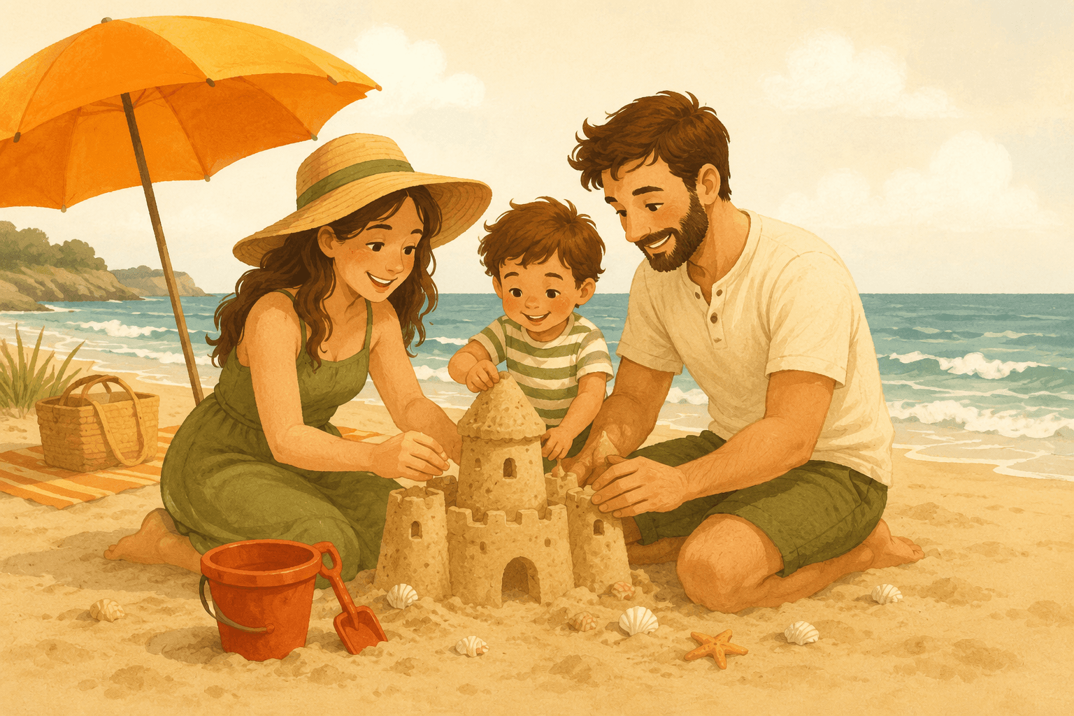 Family Holiday storybook artwork